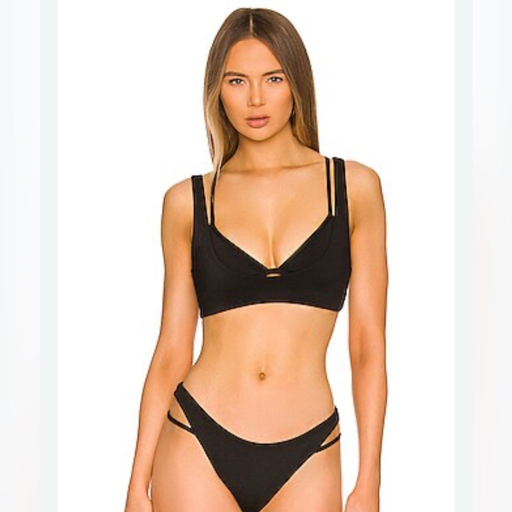 Jonathan Simkhai Dani 3-Piece Bikini Set - Black EUC